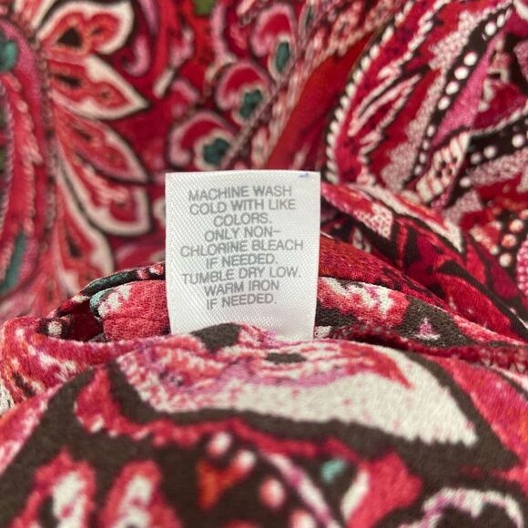 J. Jill Layered Paisley Long Sleeves Tunic Red Medium - Picture 10 of 11